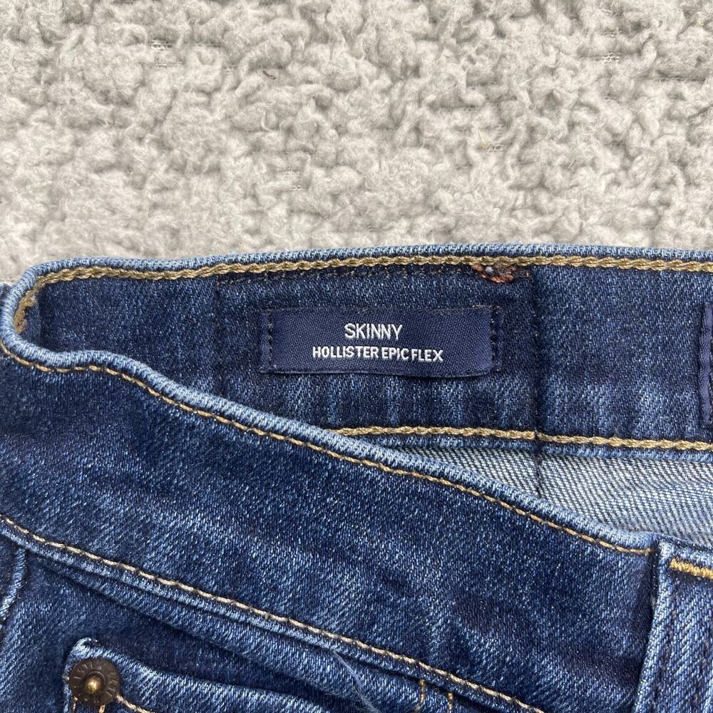Hollister Jeans Womens 26X30 Blue Epic Flex Skinny Mid-Rise 28x28" Measurements - Picture 6 of 11